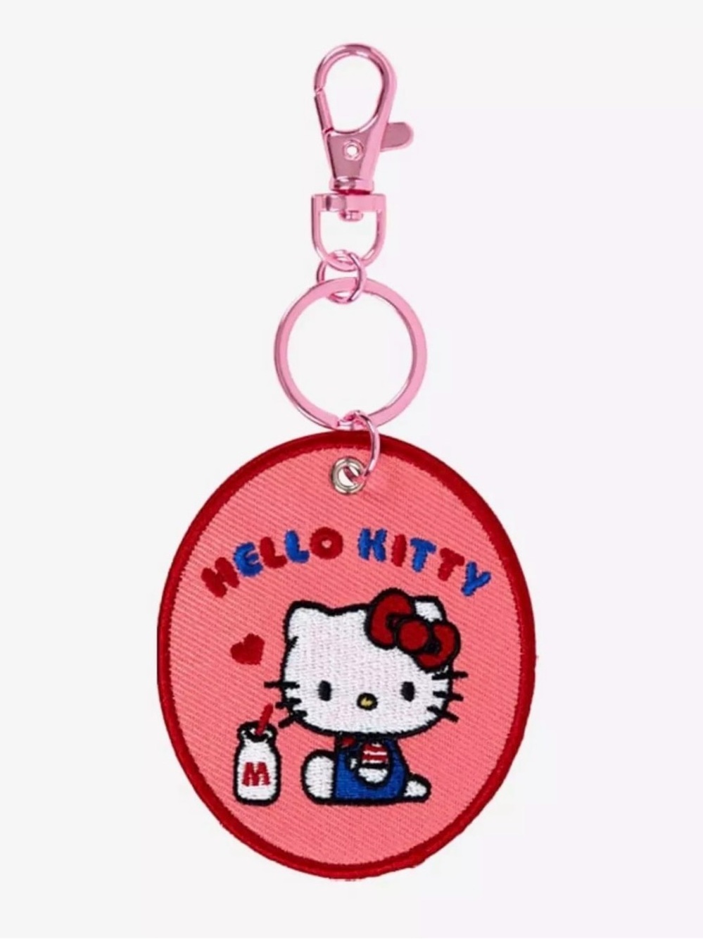 New Sanrio Japan Hello Kitty Large Embroidered Keychain Bag Candy NWT